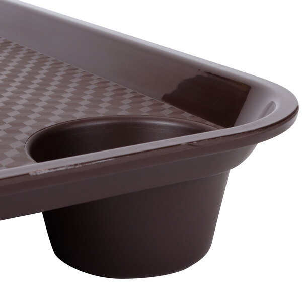GET FT20BR 14" x 17" Ambidextrous Polypropylene Brown Fast Food Tray