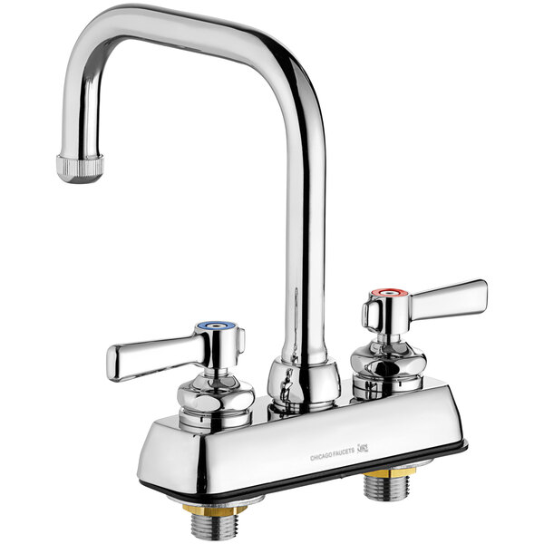 Chicago Faucets W4DDB6AE1369ABCP DeckMounted Faucet with 4" Centers