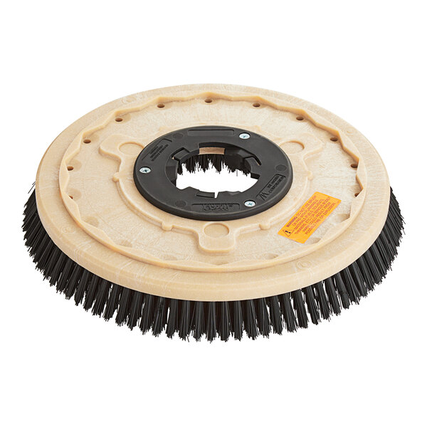 A Lavex 15" circular brush with black bristles and a black handle for a floor machine.
