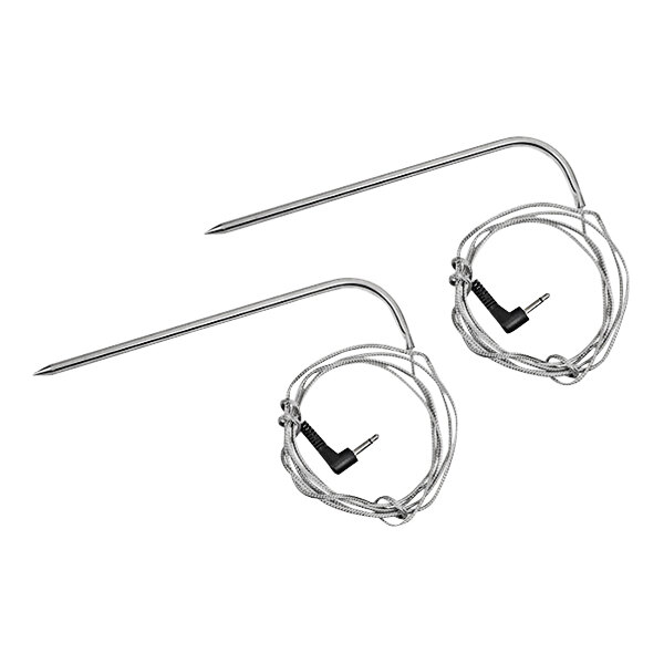 Two metal wires with hooks on the ends.