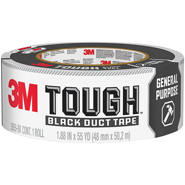 3M 1 7/8 x 55 Yards Black Heavy-Duty Multi-Use Duct Tape 3955-BK