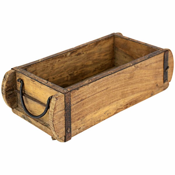 Kalalou Brick Mold Wooden Box with Handles
