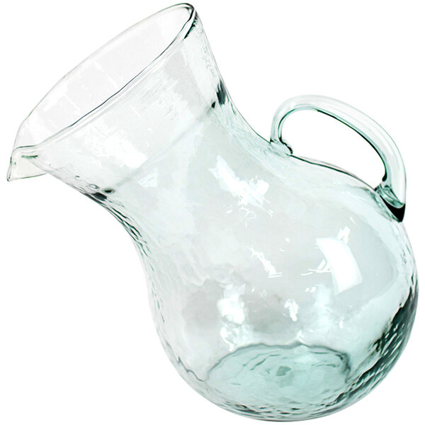 Kalalou 1 Gallon Large Tilted Hammered Glass Pitcher