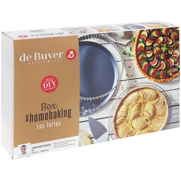 A box of de Buyer pie baking products.