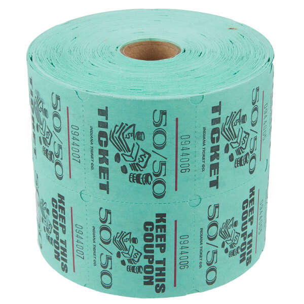 Marque Rafle Green 50/50 Marquee Raffle Tickets - 1000/Roll