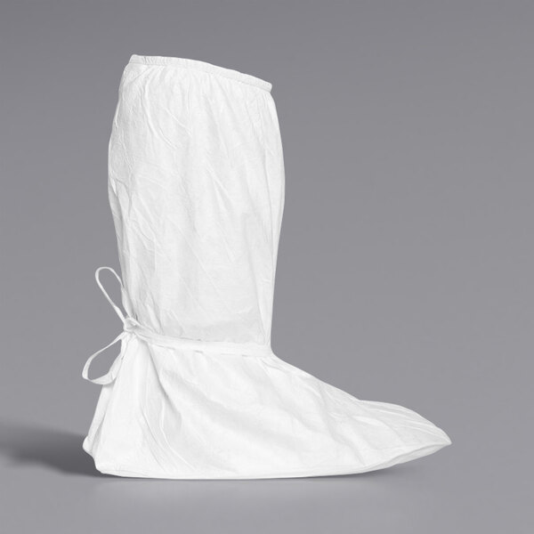 DuPont Tyvek IsoClean 18" White Boot Cover with PVC Sole - 100/Case