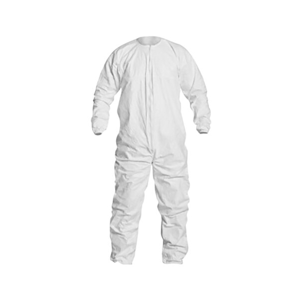DuPont Tyvek IsoClean White Polyethylene Coverall with Covered Elastic