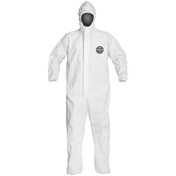 DuPont ProShield 50 Microporous Film White Coverall with Hood and