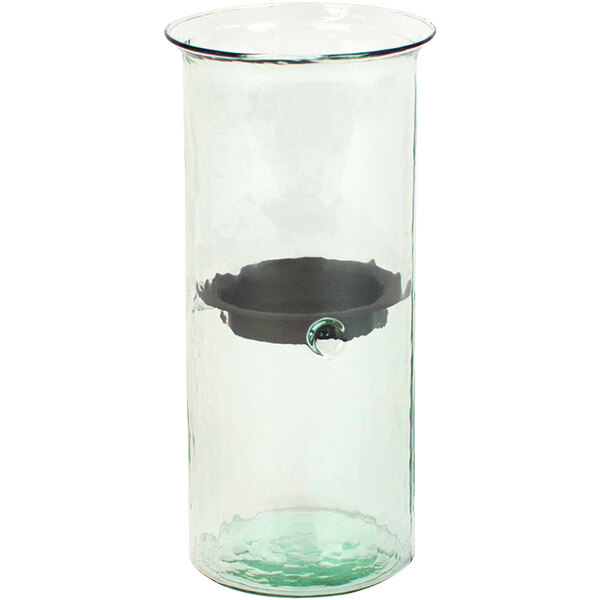 Kalalou Large Glass Mini Cylindrical Hurricane Candle Holder with