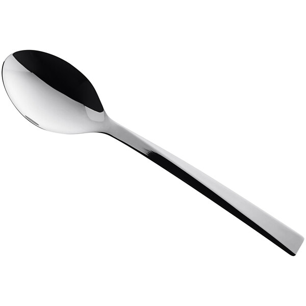 A RAK Porcelain stainless steel serving spoon with a black handle and silver spoon.