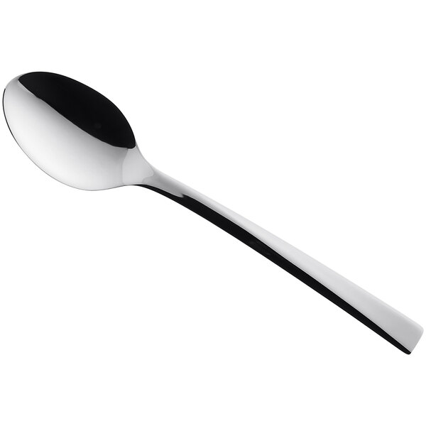 A RAK Porcelain demitasse spoon with a silver spoon and black handle.