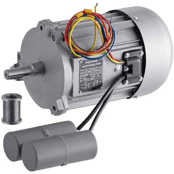 A grey Estella motor with wires and a wire harness.