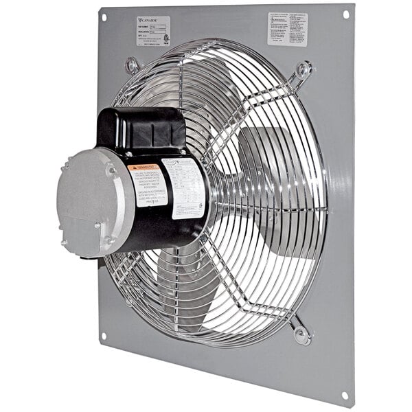 A Canarm panel-mounted metal exhaust fan.