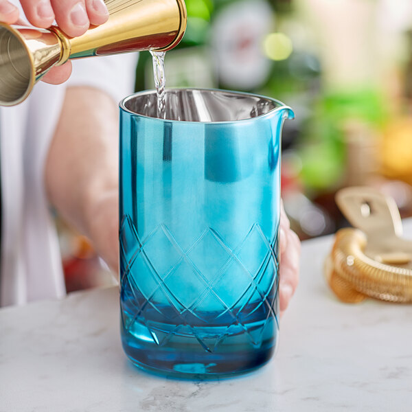Barfly® M37177BL 17 oz. Blue Stirring / Mixing Glass