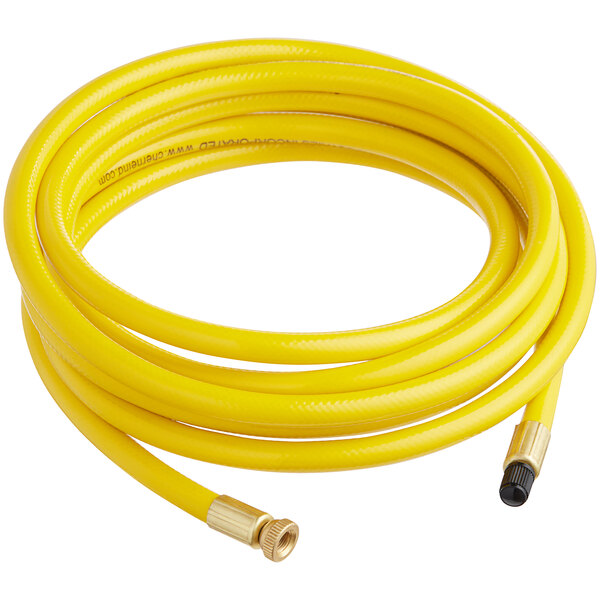 A yellow Cherne extension hose with a brass connector.