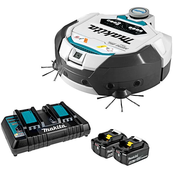 The black and blue Makita 18V X2 LXT Lithium Ion battery with a yellow and white label.
