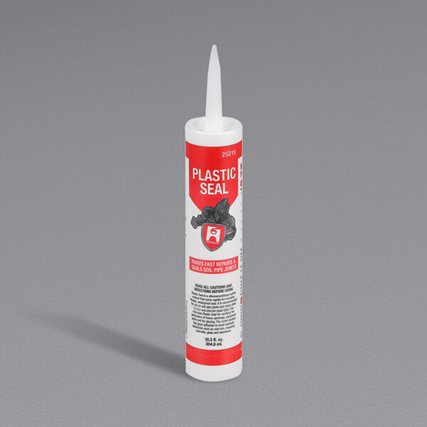 A white box with a red and white label for Hercules Plastic Seal multipurpose sealant.