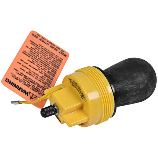 A yellow and black Cherne Clean-Seal plug with a tag.