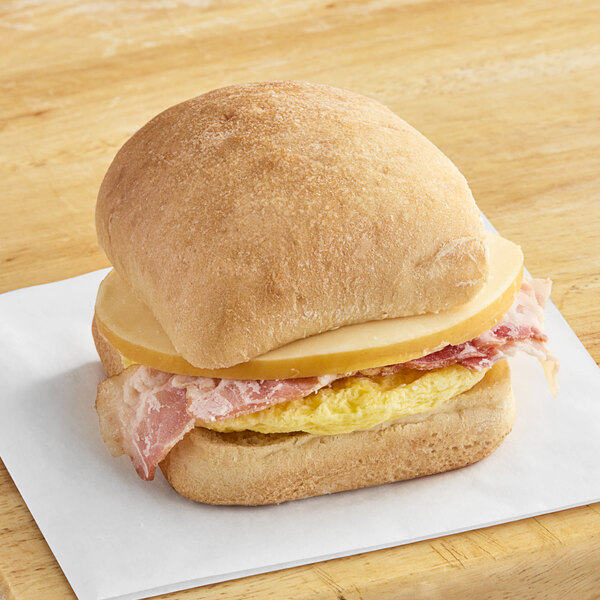 Grand Prairie Applewood Bacon, Egg, and Gouda Ciabatta Sandwich 3.7 oz