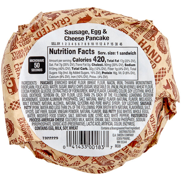 Deli Express Sausage, Egg, and Cheese Pancake Breakfast Sandwich 5.7 oz