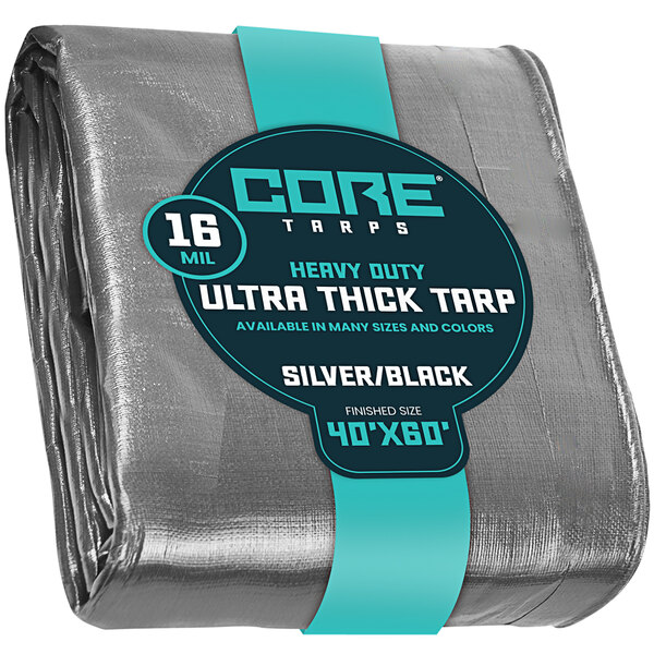 Core Tarps 40' x 60' Silver / Black Extra HeavyDuty Weatherproof 16