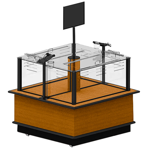 Wooden Bakery Bread Display with Clear Plastic Top