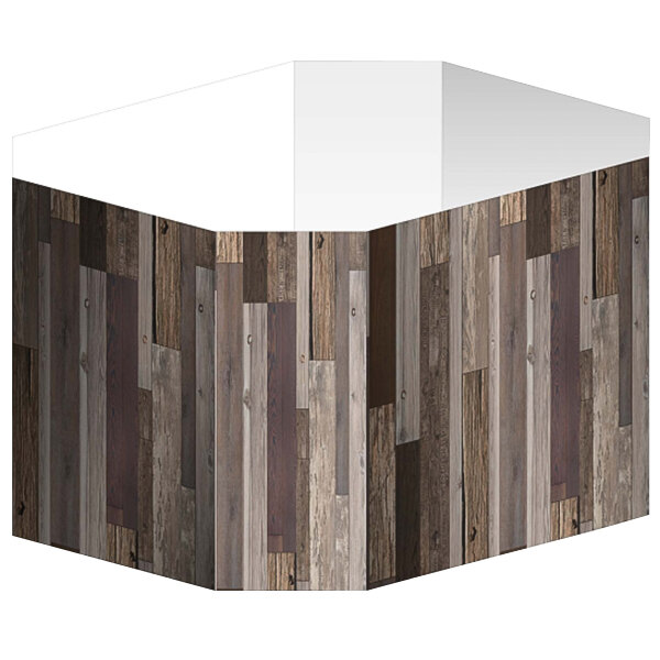 A Marco Company octagonal wood paneled wall.