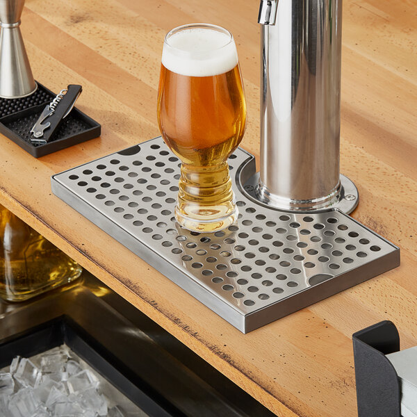 Regency 12" x 7" Stainless Steel Surface Mount Beer Drip Tray with 3