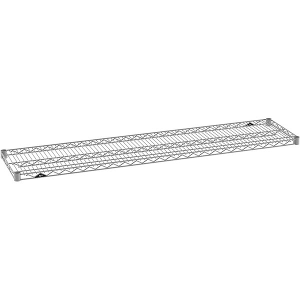 A Metroseal metal wire shelf with a white background.