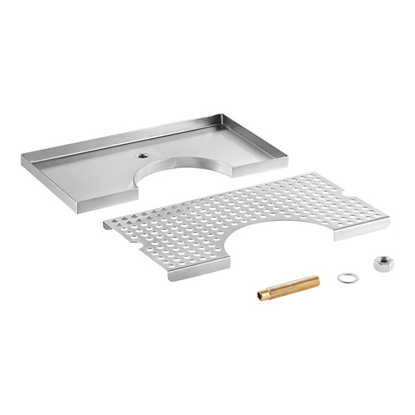 Regency 14" x 8" Stainless Steel Surface Mount Beer Drip Tray with 3