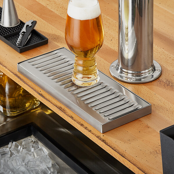 Regency 12" x 5" Stainless Steel Surface Mount Beer Drip Tray