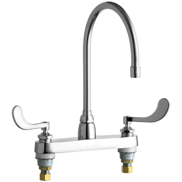 Chicago Faucets 1100GN8AE35317AB DeckMounted Faucet with 8" Centers and 8" Rigid / Swing