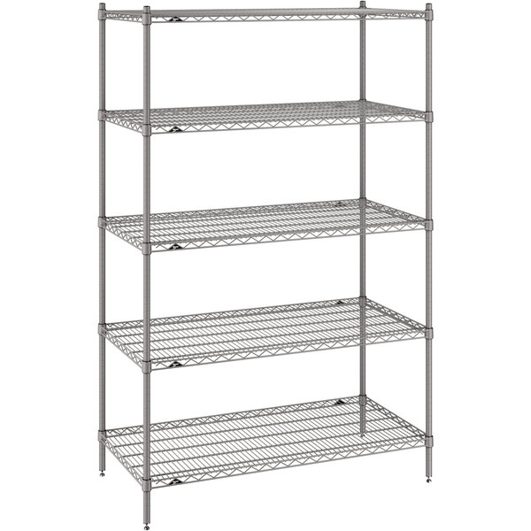Metro Super Erecta 24" x 48" x 74" Gray Stationary Shelving Unit Kit