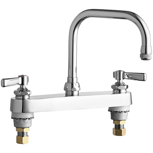 Chicago Faucets 527ABCP DeckMounted Faucet with 8" Fixed Centers, 6 1