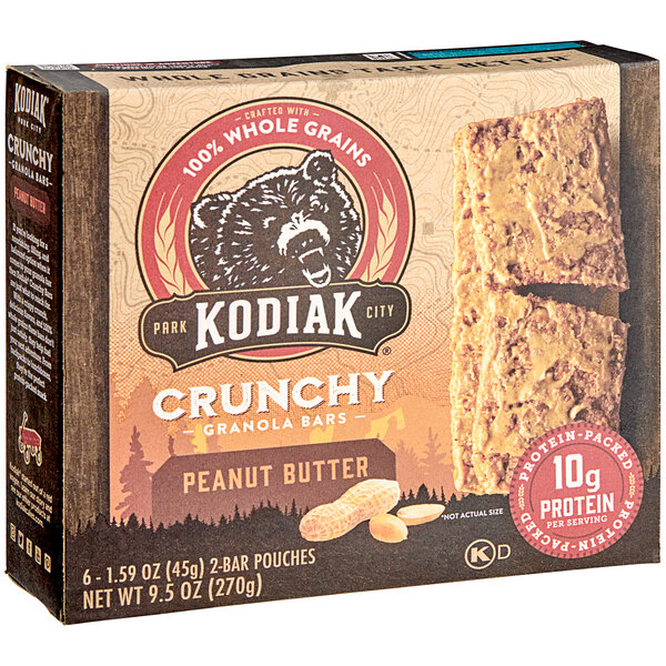 Kodiak Cakes 2Count (1.59 oz.) Peanut Butter Crunchy Granola Bar 48/Case