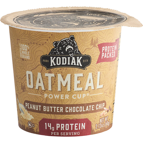 Kodiak Cakes Peanut Butter Chocolate Chip Oatmeal Cup 2.12 oz. 12/Case