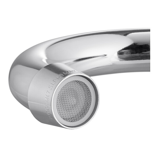 A close-up of a Regency deck-mounted faucet with a swivel gooseneck spout on a white background.