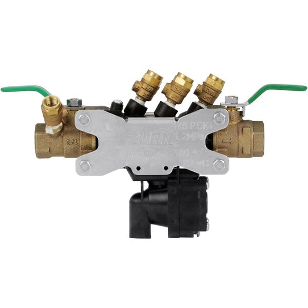 A Zurn 3/4" Reduced Pressure Principle Backflow Assembly with brass valves.
