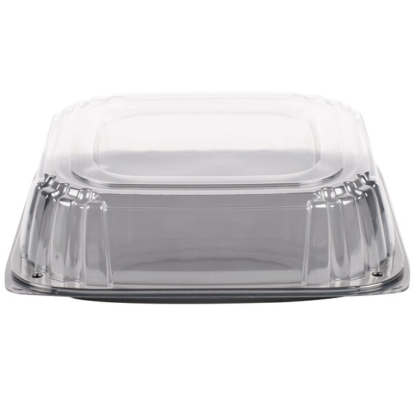 Sabert C9616 UltraStack 16" Square Disposable Deli Platter / Catering Tray with High Dome Lid