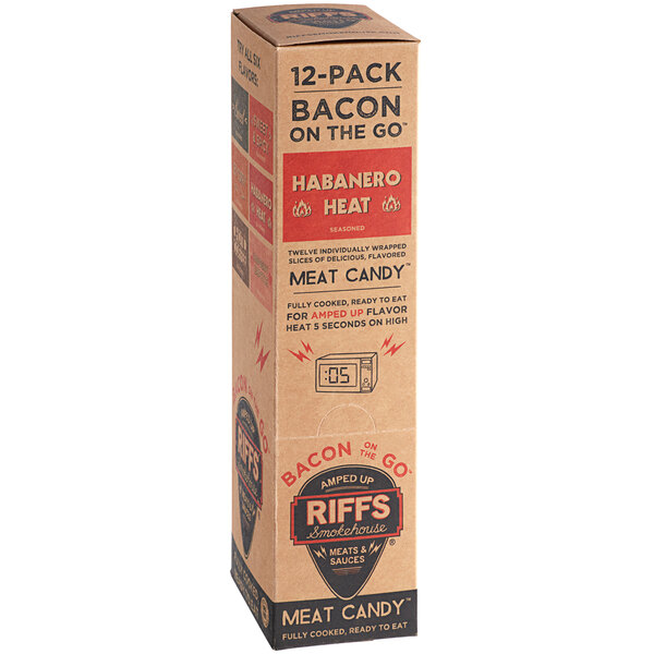 Riff's Smokehouse Habanero Heat Bacon On the Go 0.7 oz. 12/Box