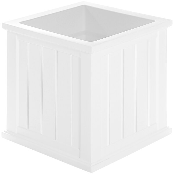 A white square container with a lid.