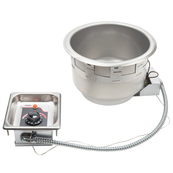APW Wyott SM-50-11D UL 120V HP 11 Qt. Round Drop In Soup Well with Drain - 120V