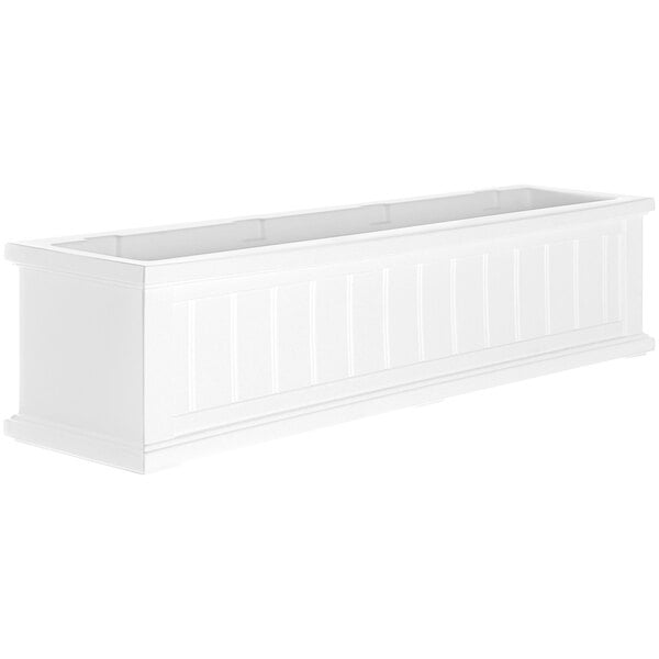 A white rectangular Mayne window box.