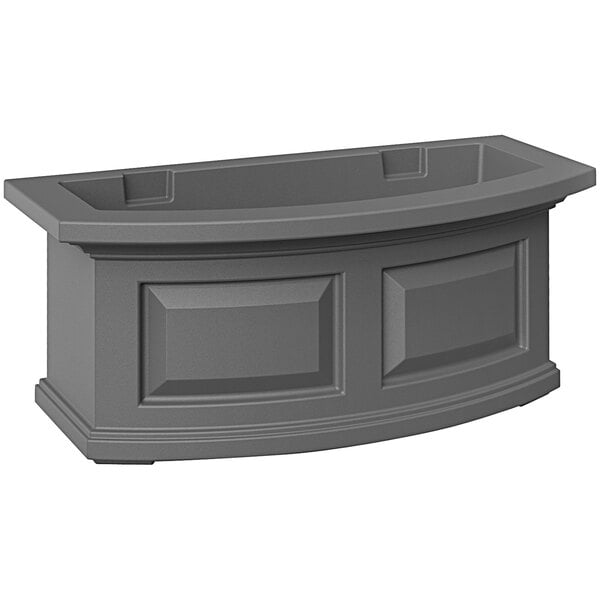A graphite grey rectangular Mayne window box.