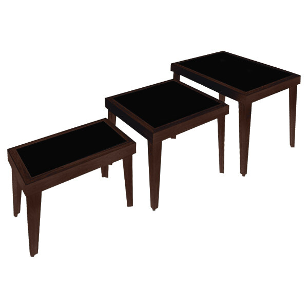 Marco Company Cocoa Maple 3Piece Display Table Set with Black Laminate