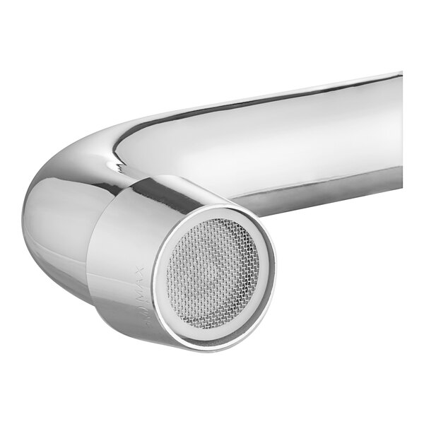 A Regency wall mount faucet with chrome finish and a 10" swing spout.