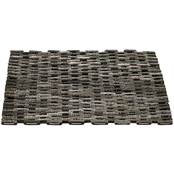 A black straight-weave entrance mat.