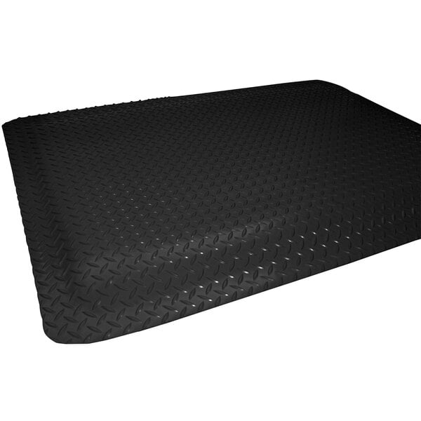 A black Durable Diamond Dek sponge mat with a diamond pattern.