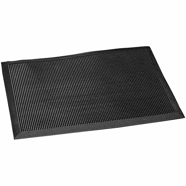 Durable 396S3672BK 36" x 72" Black Fingertip Entrance Mat 5/8" Thick