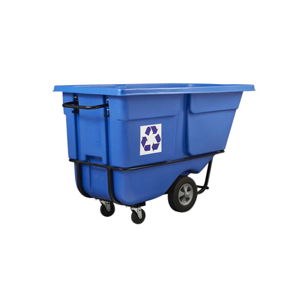 Rubbermaid 2089826 Blue 1 Cubic Yard Recycling Tilt Truck / Trash Cart ...